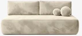 Sofa z Funkcją Spania ARVETO Kremowa Welurowa Nowoczesna