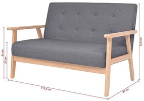3-częściowy ciemnoszary zestaw wypoczynkowy - Kifi 3D
