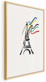 Plakat Wieża Eiffla i kolory 29,7x42 cm z ramą złotą bez marginesu ARTGEIST B