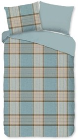 Niebieska flanelowa pościel jednoosobowa 140x220 cm Jacco – Good Morning
