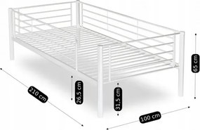 Łóżko Piętrowe Dla Dzieci 90x200 cm RODEZ Metalowe Białe