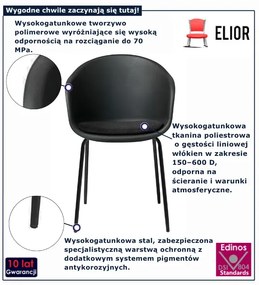 Czarne krzesło z podłokietnikami D3-B26