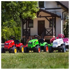 Falk traktorek x tractor zielony z przyczepką klakson od 2 lat