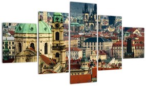 Obraz - Panorama Pragi (125x70 cm)