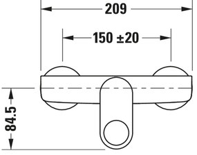 Duravit B.3 natynkowa bateria prysznicowaMosiądz - chrom - 20,9 x 11,5 x 13,1 cm