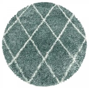 Dywan shaggy Alvor Romby niebieski koło 120 cm x 120 cm