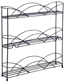 Półka na przyprawy metalowa 33,5x6,5x33,5 cm (Czarna)