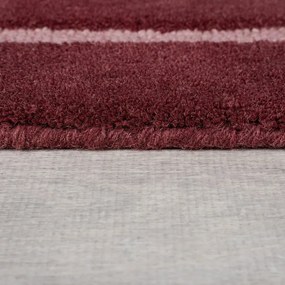 Bordowy wełniany dywan tkany ręcznie 120x180 cm Split Ombre Shaped – Flair Rugs