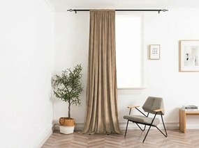Zasłona zaciemniająca ELVIO VELVET 140x250 cm, beżowa Zawieszanie: Metalowe pierścienie