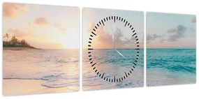 Obraz - Wymarzona plaża (z zegarem) (90x30 cm)