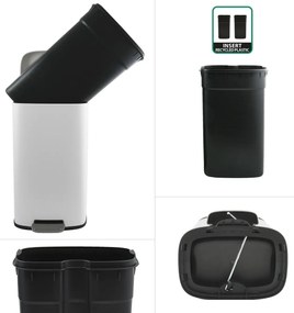 Spirella Kosz na śmieci z pedałem soft-close Akira 30 l, matowy biały, 30 l
