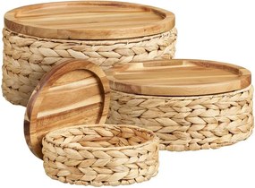 Koszyki zestaw 3 szt. z hiacyntu wodnego ø 30x15 cm Botofte – House Nordic