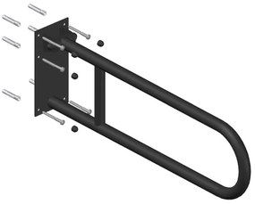 Uchwyt półokrągły uchylny czarny