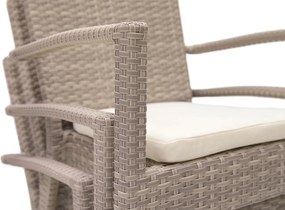 Zestaw rattanowy ogrodowy GINA 1+4 (szaro-beżowy)
