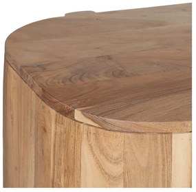 Witryna z litego drewna akacjowego w naturalnym kolorze 180x80x40 cm Creel – Ixia