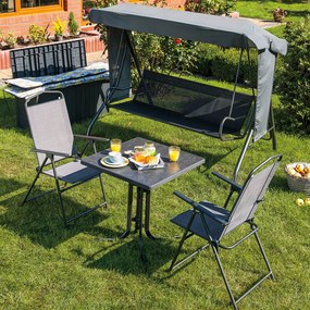 Stół ogrodowy Dine &amp; Relax 70 x 70 cm pizarra / antracyt PATIO