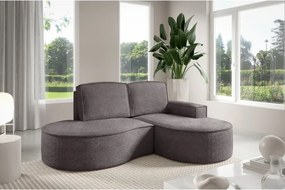 Narożnik MOLLY Prawostronny bez funkcji spania, wolnostojący tkanina ABRIAMO 07 Szary