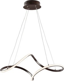 Dana lampa wisząca LED z metalu i brązowego aluminium, regulowane kable, 65x38 cm