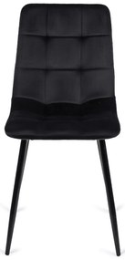 Zestaw Stół Prostokątny Rozkładany CLARK 120-160 cm Dąb Artisan/Czarny i 4 Krzesła Tapicerowane do Jadalni PERU Czarne Welurowe