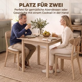 HOMCOM Stół kuchenny Stół jadalny Kwadratowy stół, nowoczesny design, 75 cm x 75 cm x 76 cm, Drewno naturalne | Aosom PL