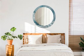 Lustro dekoracyjne okrągłe Niebieski marmur onyksowy