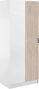 Narożna szafa uchylna biały + dąb sonoma W2-G72