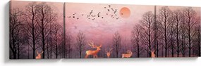 Zdjęcie - Jeleń w blasku zachodzącego słońca (170x50 cm)