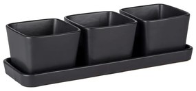 Ceramiczne miski do serwowania zestaw 3 szt. w kolorze matowej czerni Snack &amp; Dip – Wenko