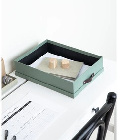 Zielony kartonowy organizer na dokumenty Oskar Canvas Paper Laminate – Bigso