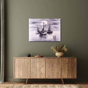 Obraz na szkle - Port, obraz olejny (70x50 cm)