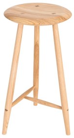 Hoker z litego drewna dębowego w naturalnym kolorze (wysokość siedziska 65 cm) Blanc – Gazzda