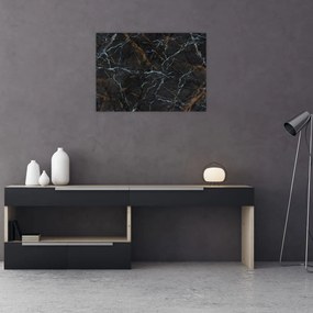 Obraz na szkle - Czarny marmur (70x50 cm)