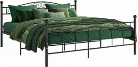 Metalowe czarne łóżko w stylu loftowym 160x200 cm R1-G47