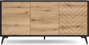 Trzydrzwiowa komoda industrialna DK154 z wzorem jodełki
