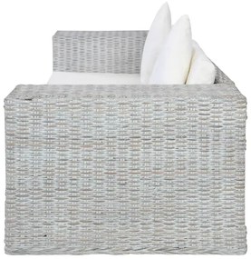 Szara 2-osobowa sofa z rattanu W1-F16
