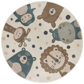 Beżowy dywan dziecięcy ø 100 cm Animal Party – Hanse Home