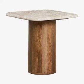 Kwadratowa Szafka Nocna 40x40 Cm Merieines Naturalne Kolory Marmuru & ↑40 Cm - Sklum