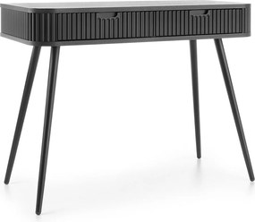 Toaletka w stylu wiejskim "ZOVA", konsola, biurko z szufladami, metalowe nogi czarne 103/80/49 cm, kolor: beż kaszmirowy