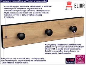Nowoczesny wieszak ścienny dąb craft + czarny E2-P44
