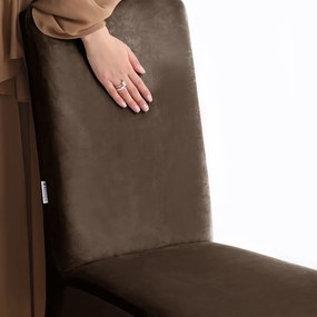 Brązowe elastyczne pokrowce na krzesło zestaw 4 szt. 48 cm Sento – Restilo