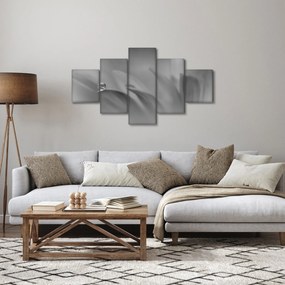 Obraz - Kropla na kwiecie, czarno - biały (125x70 cm)
