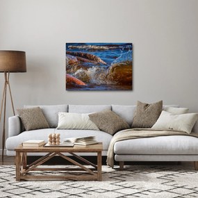 Szczegółowy obraz - woda między kamieniami (70x50 cm)