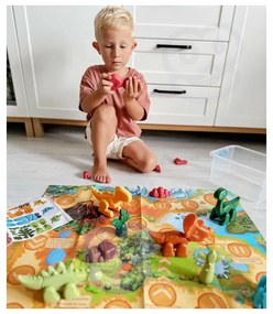 Woopie zestaw konstrukcyjny 2w1 gra planszowa dinozaury + kostka 46 el.