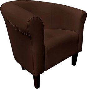 Fotel Milo tkanina Eko-skóra elegancki fotel do salonu i gabinetu : Kolor nogi - Venge, Kolor tkaniny - EKO-SKÓRA - 2D, Wysokość nogi - 15 cm