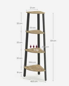 Narożny regał TAYLOR ARTISAN 4 półki, 125x34cm