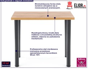 Minimalistyczny stół dąb wotan Radis