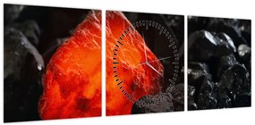 Obraz - świecący minerał (z zegarem) (90x30 cm)