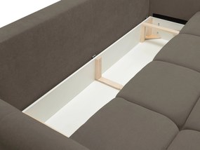 Masseno Sofa MODA z funkcją spania i pojemnikiem na pościel, Rozkładana sofa - Brązowy, WIND 21