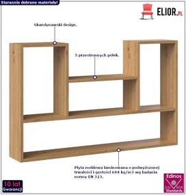 Skandynawski Regał Wiszący Dąb Artisan W3-G41