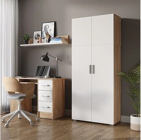 Półka na akta biały/sonoma 80x37x182.4 frank